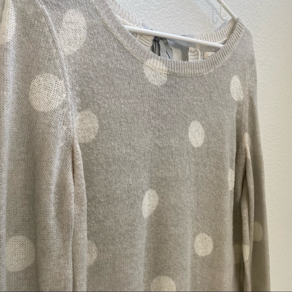 EUC Lauren Conrad Delicate Polka Dot Sweater with Tie